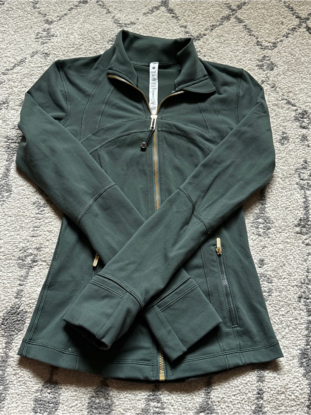 lululemon define jacket dark forest green size 4